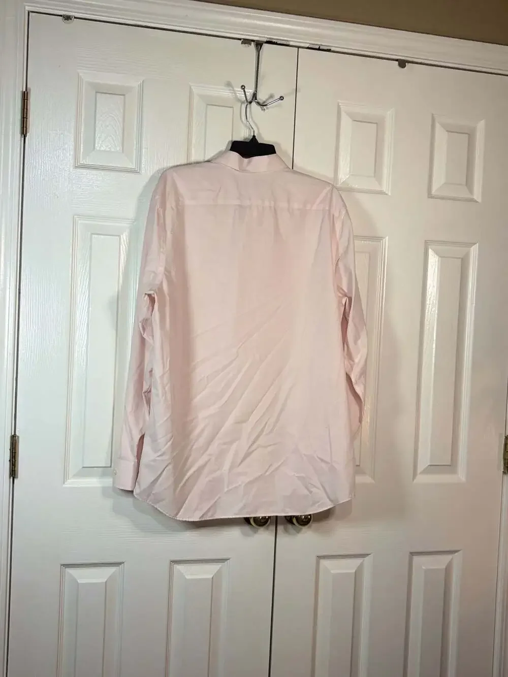 Banana Republic Non-Iron Slim Fit Pink Micro Check Dress Shirt XL